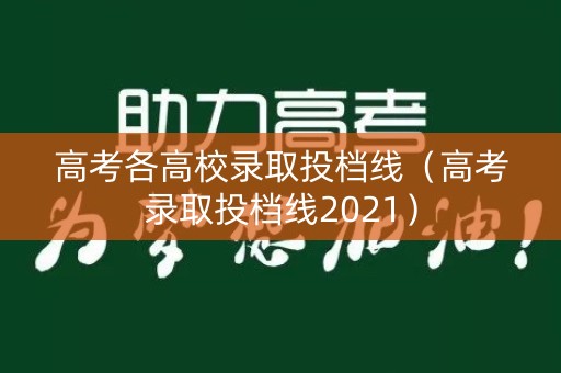 高考各高校录取投档线（高考录取投档线2021）