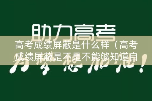 高考成绩屏蔽是什么样（高考成绩屏蔽是不是不能够知道自己的成绩）