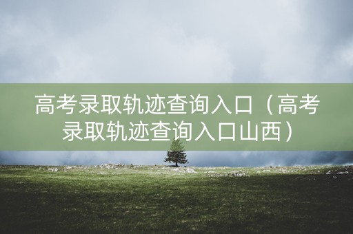 高考录取轨迹查询入口（高考录取轨迹查询入口山西）