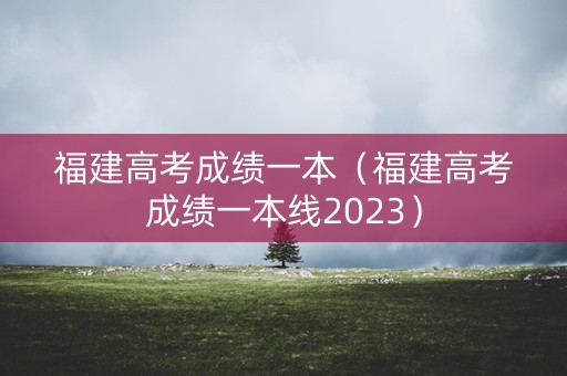 福建高考成绩一本（福建高考成绩一本线2023）