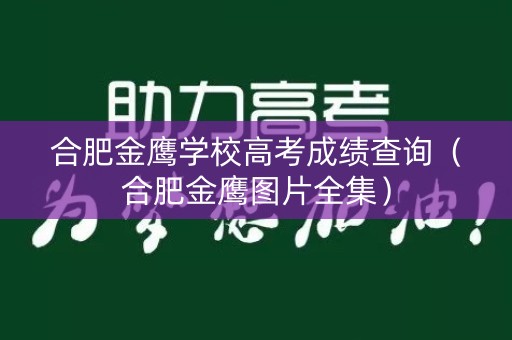 合肥金鹰学校高考成绩查询（合肥金鹰图片全集）