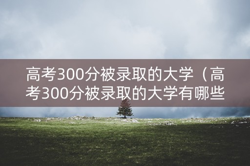 高考300分被录取的大学（高考300分被录取的大学有哪些）