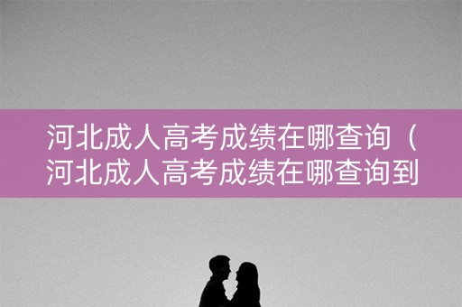 河北成人高考成绩在哪查询（河北成人高考成绩在哪查询到）