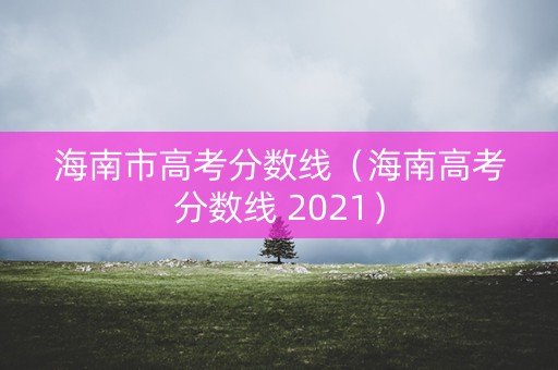 海南市高考分数线（海南高考分数线 2021）