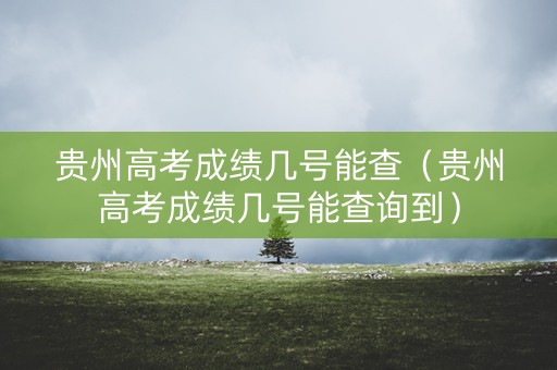 贵州高考成绩几号能查（贵州高考成绩几号能查询到）