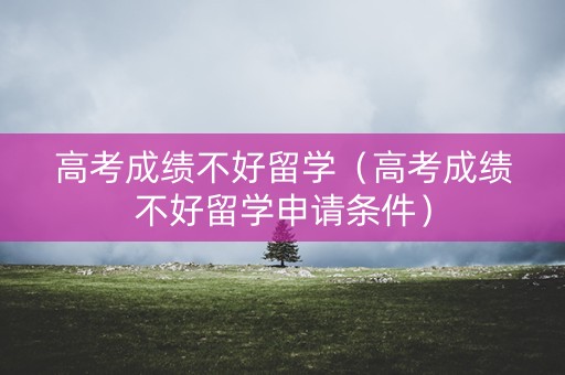 高考成绩不好留学（高考成绩不好留学申请条件）