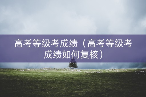 高考等级考成绩（高考等级考成绩如何复核）