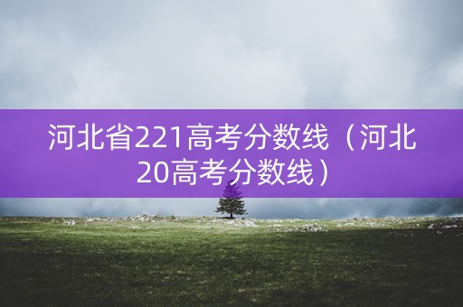 河北省221高考分数线（河北20高考分数线）