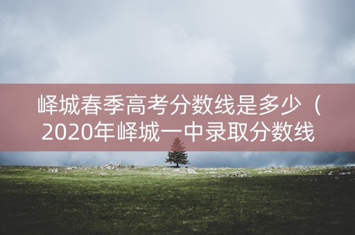 峄城春季高考分数线是多少（2020年峄城一中录取分数线）
