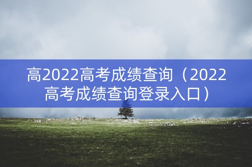 高2022高考成绩查询（2022高考成绩查询登录入口）