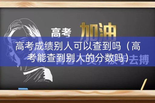 高考成绩别人可以查到吗（高考能查到别人的分数吗）
