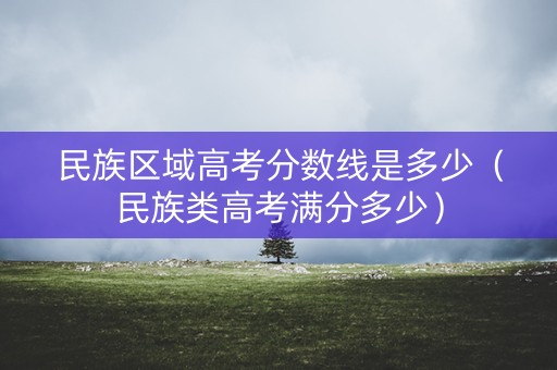 民族区域高考分数线是多少（民族类高考满分多少）