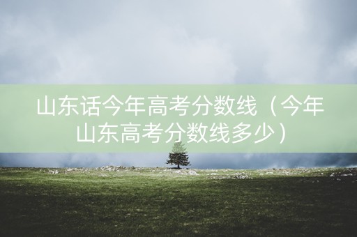 山东话今年高考分数线（今年山东高考分数线多少）