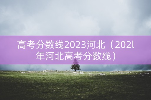 高考分数线2023河北（202l年河北高考分数线）