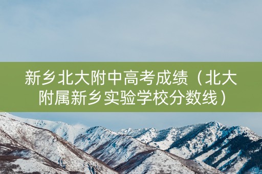 新乡北大附中高考成绩（北大附属新乡实验学校分数线）