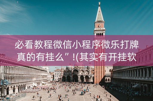 必看教程微信小程序微乐打牌真的有挂么”!(其实有开挂软件)-知乎