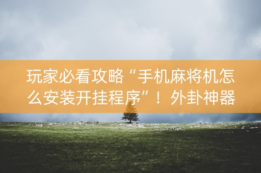 玩家必看攻略“手机麻将机怎么安装开挂程序”！外卦神器下载安装（确实真的有挂)-知乎