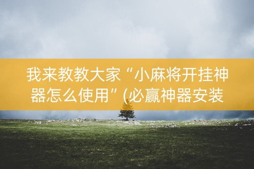 我来教教大家“小麻将开挂神器怎么使用”(必赢神器安装)-知乎