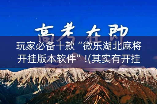 玩家必备十款“微乐湖北麻将开挂版本软件”!(其实有开挂软件)-知乎
