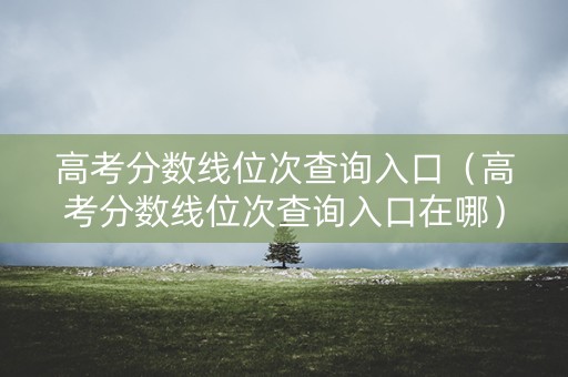 高考分数线位次查询入口（高考分数线位次查询入口在哪）