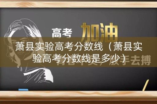 萧县实验高考分数线（萧县实验高考分数线是多少）