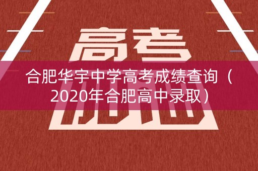 合肥华宇中学高考成绩查询（2020年合肥高中录取）