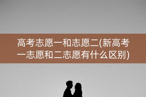 高考志愿一和志愿二(新高考一志愿和二志愿有什么区别)