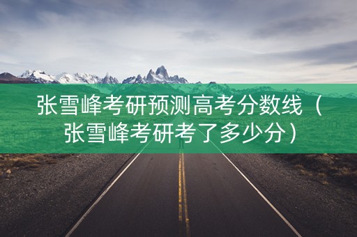 张雪峰考研预测高考分数线（张雪峰考研考了多少分）