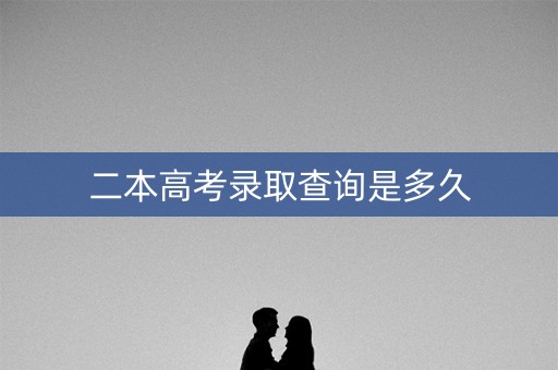 二本高考录取查询是多久