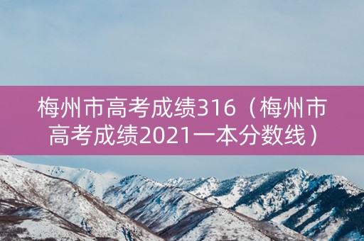 梅州市高考成绩316（梅州市高考成绩2021一本分数线）