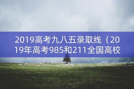 2019高考九八五录取线（2019年高考985和211全国高校录取分数线）