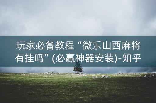 玩家必备教程“微乐山西麻将有挂吗”(必赢神器安装)-知乎