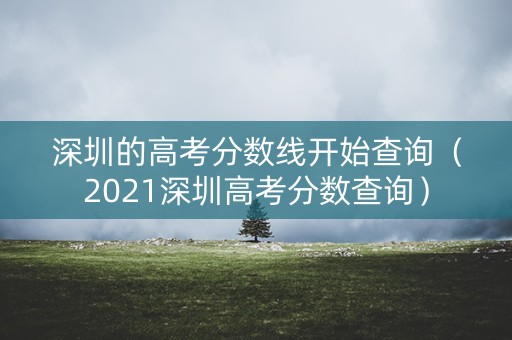 深圳的高考分数线开始查询（2021深圳高考分数查询）