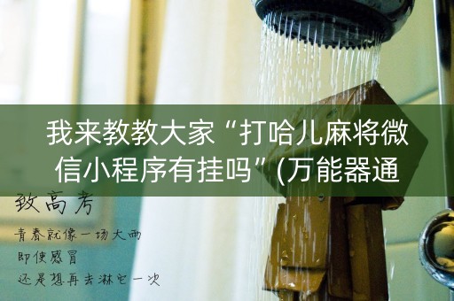 我来教教大家“打哈儿麻将微信小程序有挂吗”(万能器通用版)-知乎