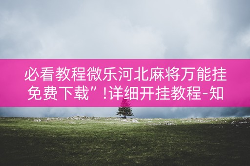 必看教程微乐河北麻将万能挂免费下载”!详细开挂教程-知乎