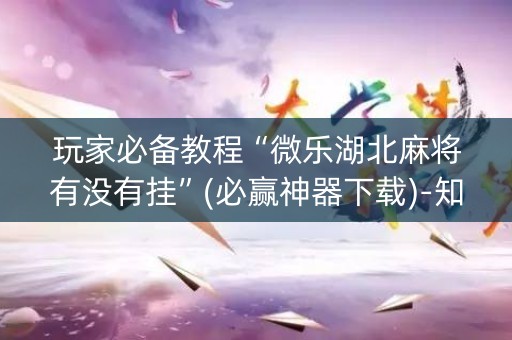 玩家必备教程“微乐湖北麻将有没有挂”(必赢神器下载)-知乎