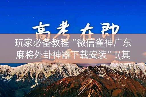 玩家必备教程“微信雀神广东麻将外卦神器下载安装”!(其实有开挂软件)-知乎