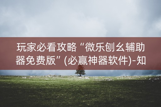 玩家必看攻略“微乐刨幺辅助器免费版”(必赢神器软件)-知乎