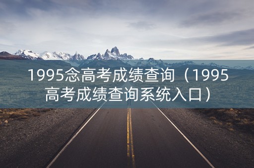1995念高考成绩查询（1995高考成绩查询系统入口）