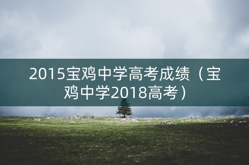 2015宝鸡中学高考成绩（宝鸡中学2018高考）