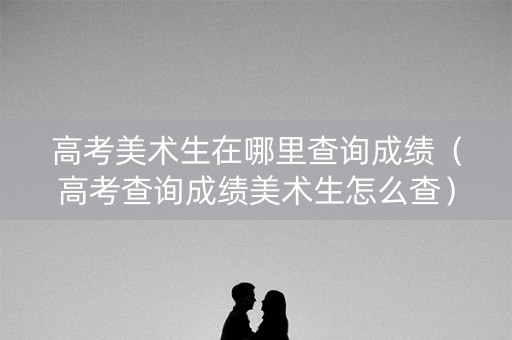 高考美术生在哪里查询成绩（高考查询成绩美术生怎么查）