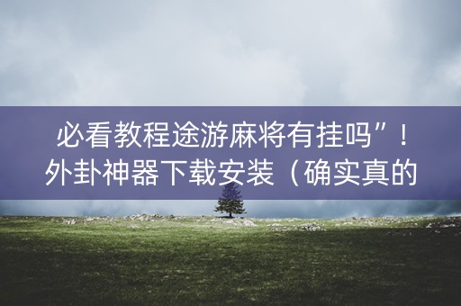 必看教程途游麻将有挂吗”！外卦神器下载安装（确实真的有挂)-知乎