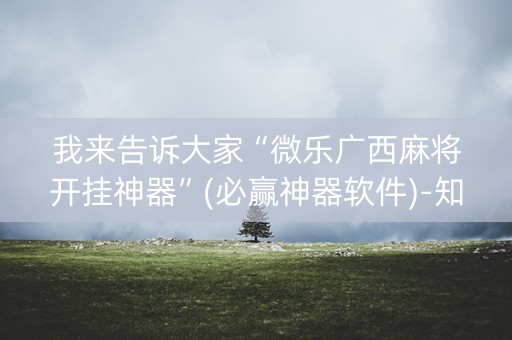 我来告诉大家“微乐广西麻将开挂神器”(必赢神器软件)-知乎