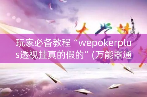 玩家必备教程“wepokerplus透视挂真的假的”(万能器通用版)-知乎