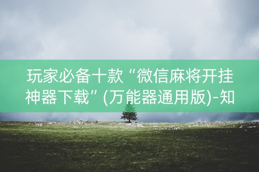 玩家必备十款“微信麻将开挂神器下载”(万能器通用版)-知乎