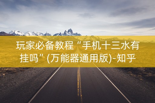 玩家必备教程“手机十三水有挂吗”(万能器通用版)-知乎