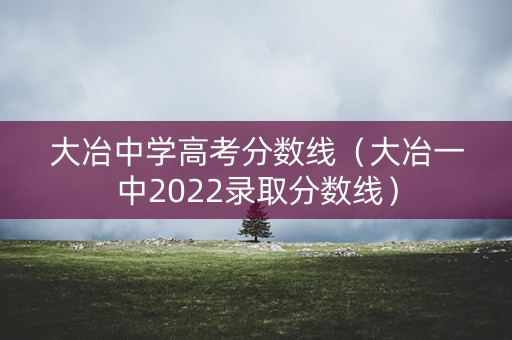 大冶中学高考分数线（大冶一中2022录取分数线）