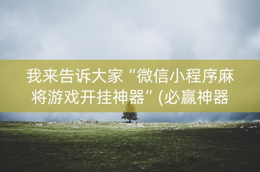 我来告诉大家“微信小程序麻将游戏开挂神器”(必赢神器软件)-知乎