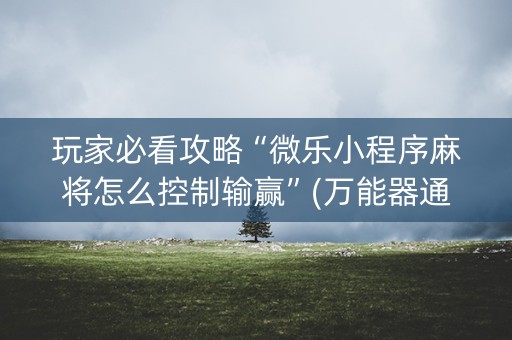 玩家必看攻略“微乐小程序麻将怎么控制输赢”(万能器通用版)-知乎