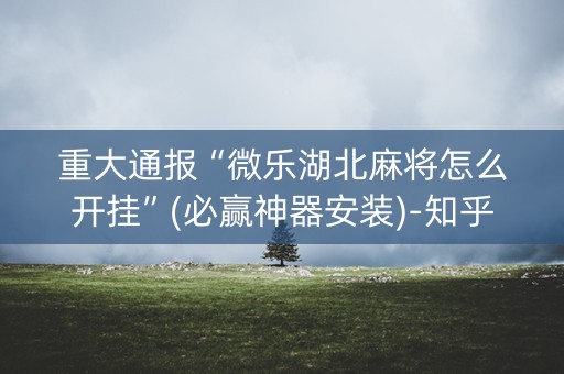 重大通报“微乐湖北麻将怎么开挂”(必赢神器安装)-知乎